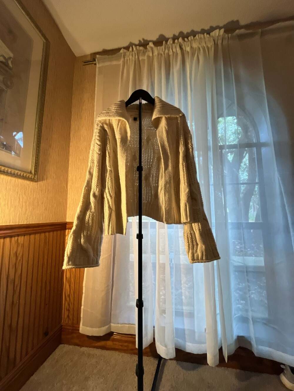 Universal Thread Cable Knit Cardigan Sweater Size M White